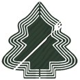 thumbnail image 1 of Stylish Metal Hanging Christmas Tree Wind Spinner - Minimalist Design with Concentric Lines & Fork Accent for Garden Decor, 1 of 7