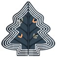 thumbnail image 1 of Stylish Metal Hanging Christmas Tree Wind Spinner - Modern Geometric Design with Concentric Circles & Festive Leaf Accents for Garden Decor, 1 of 7