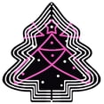 thumbnail image 1 of Stylish Metal Hanging Christmas Tree Wind Spinner - Pink Outline Design with Dots & Star Perfect for Garden & Yard Decor, 1 of 7