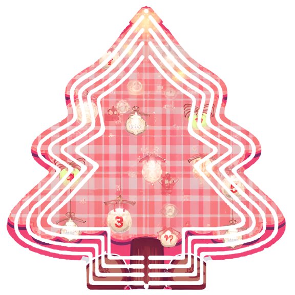 Stylish Metal Hanging Christmas Tree Wind Spinner - Pink & White Checkered Design with Ornaments for Festive Yard & Garden Decor