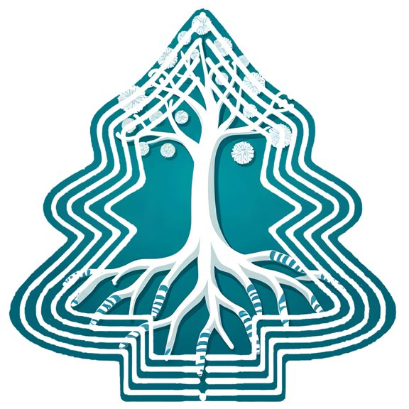 Stylish Metal Hanging Christmas Tree Wind Spinner - Symmetrical Floral Design with - like Roots for Modern Garden Decor