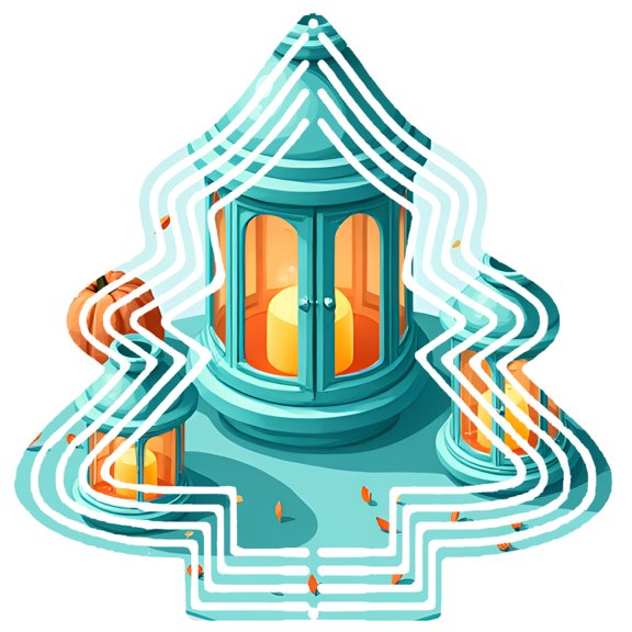 Stylish Metal Hanging Christmas Tree Wind Spinner - Turquoise Lantern Design with Candle & Autumn Leaves for Garden Decor