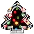 thumbnail image 1 of Stylish Metal Hanging Christmas Tree Wind Spinner - Vibrant Concentric Circles & Colorful Lights for Festive Yard & Garden Decor, 1 of 7