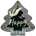 thumbnail image 1 of Stylish Metal Hanging Christmas Tree Wind Spinner - White Outline with Concentric Circles Festive Bird & Butterfly Design for Garden Decor, 1 of 7