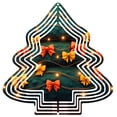 thumbnail image 1 of Stylish Metal Hanging Tree-Shaped Wind Spinner - Festive Design with Layered Concentric Lines Perfect for Garden and Yard Decor, 1 of 7