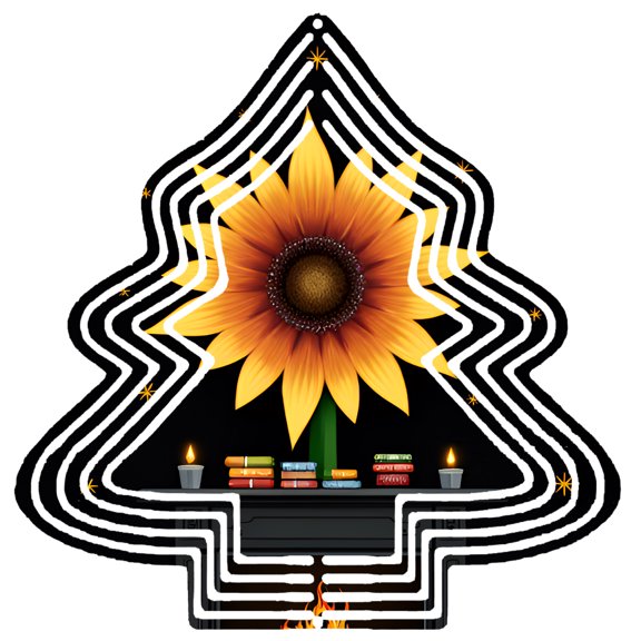 Stylish Metal Hanging Tree-Shaped Wind Spinner with Sunflower Design - Unique Garden Decor for Yard and Outdoor Spaces