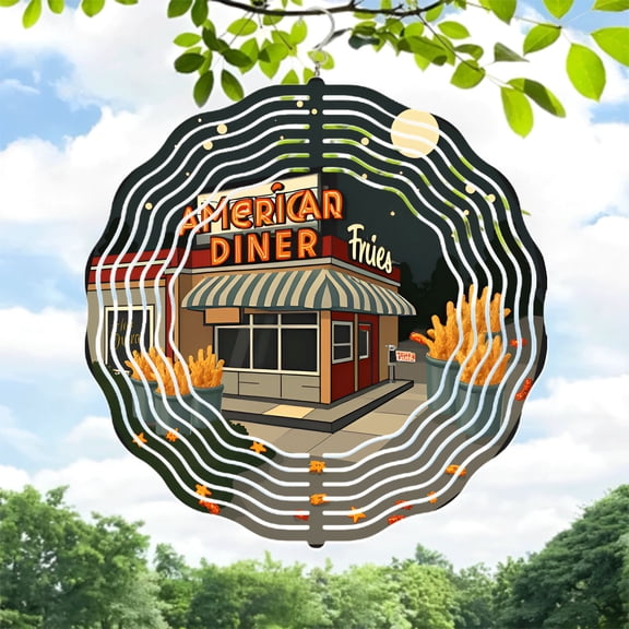Stylish Metal Hanging Wind Spinners with Vortex Design - Eye - Catching Garden Decor for Yard and Outdoor Spaces