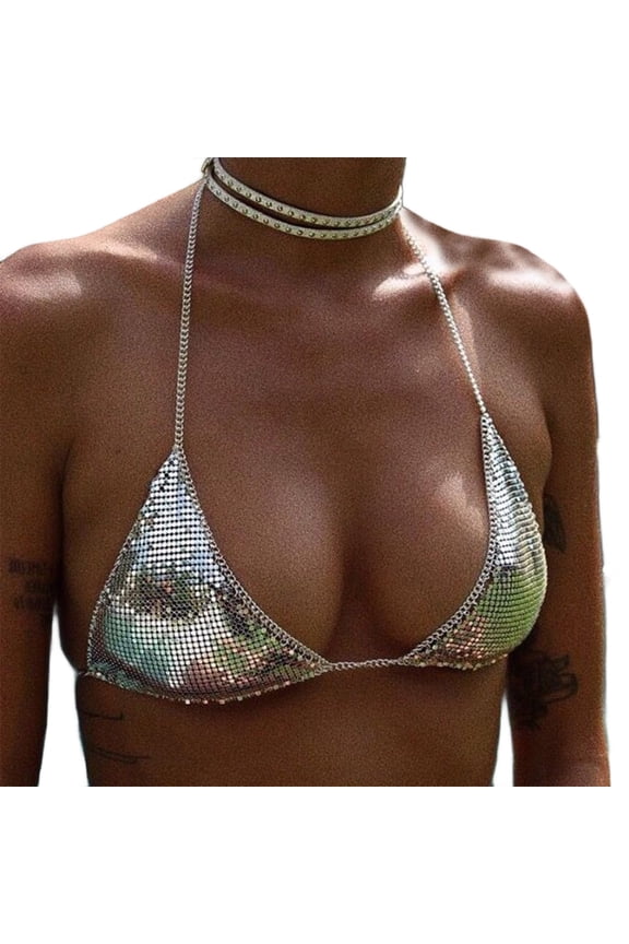 Stylish Metal Top Bra Harness Underwear Chest Chain Offering Comfort and Styles For Club Night And Festival Celebrations
