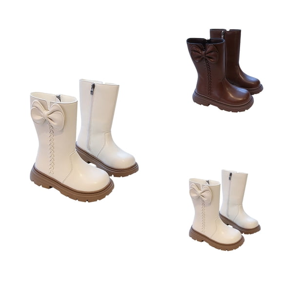 Stylish Mid Calf Punk Booties for Girls, Lined with Side Zipper, Warm Interior for Big Kids and Teens, Lace-Up Winter Shoes