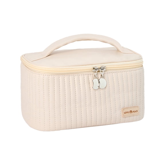 Stylish Mini Quilted Cosmetic Pouch For Women Portable Beauty Organizer With Secure Zipper Closure