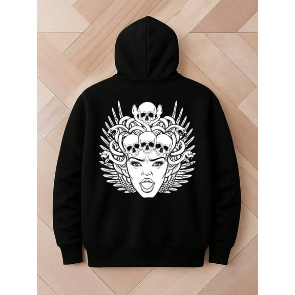 Stylish And Minimalist Hoodie For Autumn/Winter 1 Piece Christianity Hoodies Sweatshirts Men Long Sleeve Black Daily And Weekend Wear Hooded Design, Comfortable Pullover Pamuk Christianity Vintage Gr