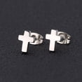 thumbnail image 1 of Stylish Minimalist Titanium Steel Crucifix Earrings for Women - Unique Fading Personality Ear Jewelry Accessory, 1 of 4