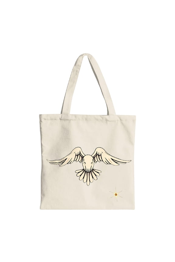Stylish Minimalist Tote Bag with Outstretched Bird Design - Reusable Canvas Bag for Shopping Travel & Parties