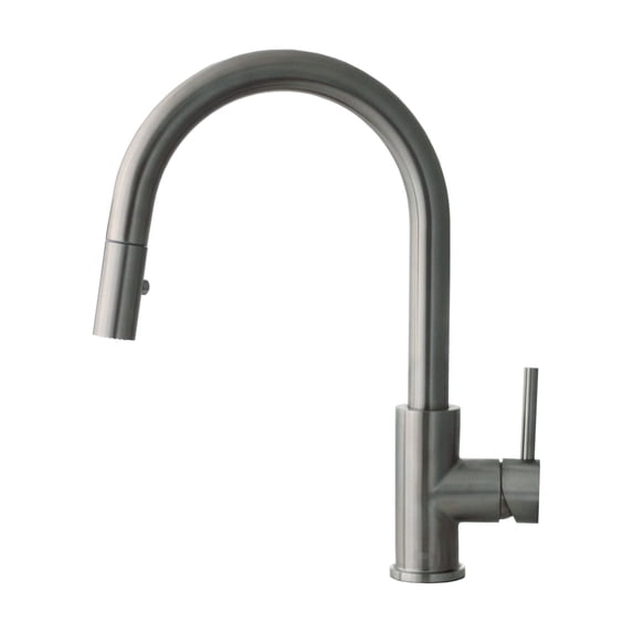 Stylish Modena Ht 14" Gunmetal Single Handle Pull Down Kitchen Faucet K-131P