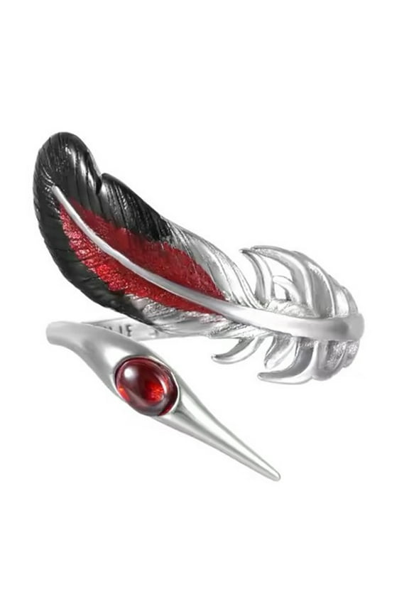 Stylish Modern Adjustable Open Toe Rings Silver Plated Copper Body Jewelry Feathered Inspired Designs for Women Men