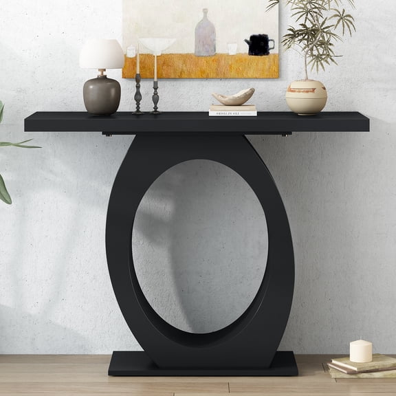 Stylish Modern Console Table with Egg-Shaped Base, Enhanced Stability & Durability, Sleek Design for Home Decor (Living Room/Bedroom)