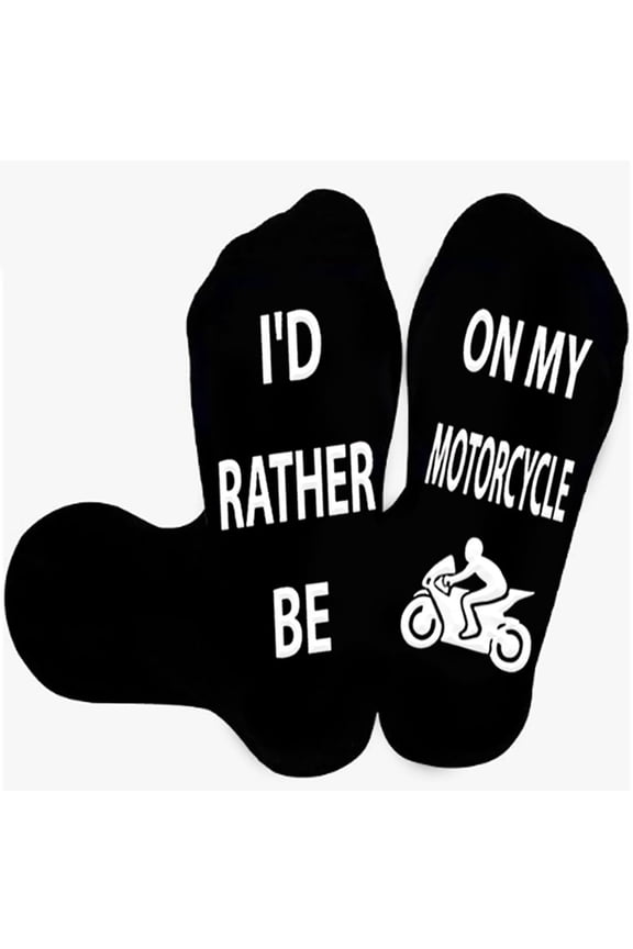 Stylish Motorcycle Design Socks Featuring Italian Text for Enthusiasts and Size:One Size