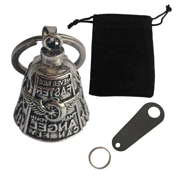 Stylish Motorcycle Keychain Keyring Feature Bells Charm Wing Wheel Design Alloy Construction for Bike Riders