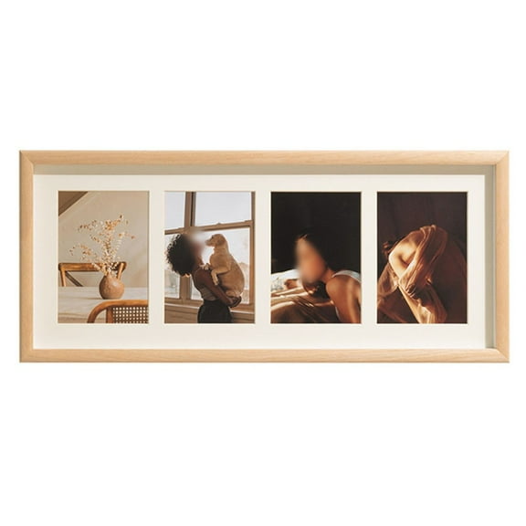 Stylish Multi Aperture Photo Frame: Display 4 Cherished Memories in Black or