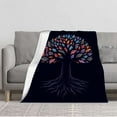 thumbnail image 1 of Stylish Multicolored Leaf Pattern Flannel Blanket - Soft Cozy Durable for Sofa Travel Bed & Chair - Perfect for Warmth & Comfort, 1 of 5