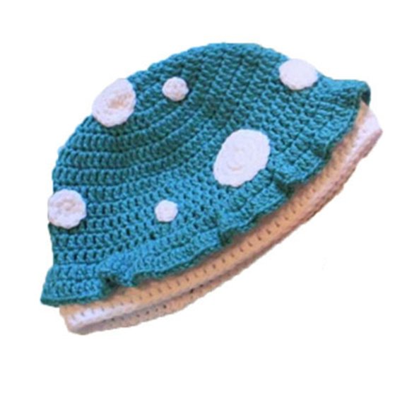 Stylish Mushroom Headgear Crochet Hat Party Holiday Hat for Teens Men Women