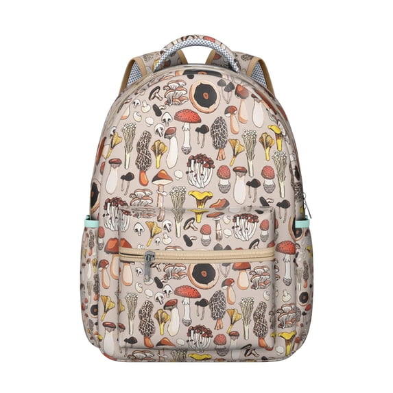 Stylish Mushroom Pattern Backpack for School College, Cute Bookbag for Women, Large Capacity Laptop Daypack for Campus, Durable Lightweight Design, Wonderful Gift