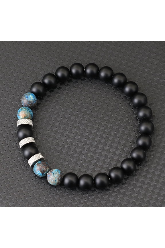 Stylish Natural Stone Bracelet Men Apparel Accessories 8mm Onyx Phoenix Tiger Eyes Energy Braslet Healing Casual Homme Pulseira