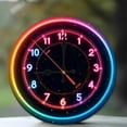 thumbnail image 1 of Stylish Neon Wall Clock for Modern Home Decoration 10-Inch Silent Wooden Wall Clock, Battery Operated (AA Batteries Not Included), Artistic Home Decor, 1 of 7