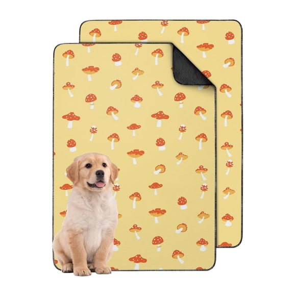 Stylish Non-Slip Dog Pads with Elegant Foliage Patterns, Washable Reusable Mat for Crate Liner and Floor Mat Applications (Plant patterns, 24" x35")