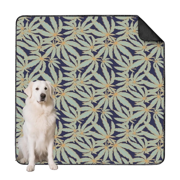 Stylish Non-Slip Pee Pads for Dogs, Reusable and Washable Mat with Decorative Botanical Patterns for Home and Crate Use (Plant patterns, 72"x72")