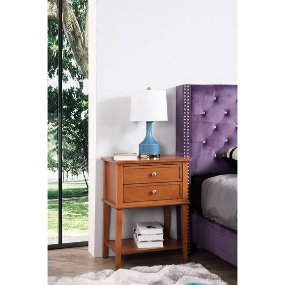 Stylish Oak Nightstand For Living Area - 28" Height X 22" Width 16" Depth, Easy Assembly, Material, Open Shelf In Modern Design Functional Spaces 28"h 22"w 16"d, Simple To Assemble, , Storage