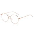 thumbnail image 1 of Stylish Octagonal Thin Metal Eyeglass Frame HD Clear Anti-Glare Blue Light Blocking Lenses Lightweight Comfort Fit Unisex Glasses For Office Computer Daily Outdoor Wear(Pink-14cm), 1 of 6