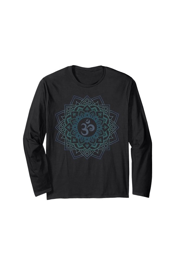 Stylish Om Mandalas Graphic Design Long Sleeve T-Shirt for Comfort and Versatility