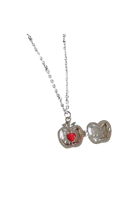 Stylish Openable Appled Pendant Necklace With Hide Compartment Convenient for Keepsakes Jewelry Statement Pieces