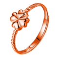 thumbnail image 1 of Unisex Adjustable Opening Four Leaf Clover Ring Copper Electroplated Geometric Index Finger Ring Color Gold For, 1 of 7