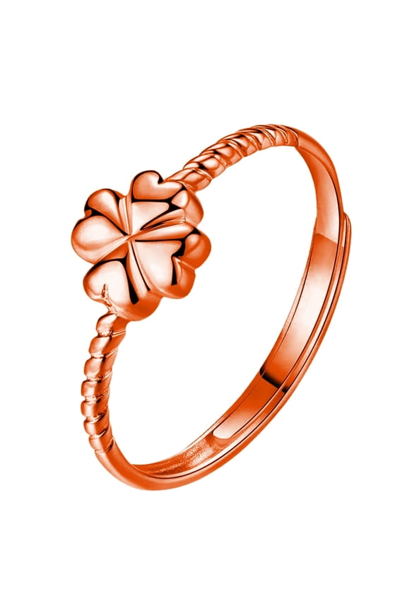 Stylish Opening Four-leaf Clover Special-interest Design Index Finger Ring