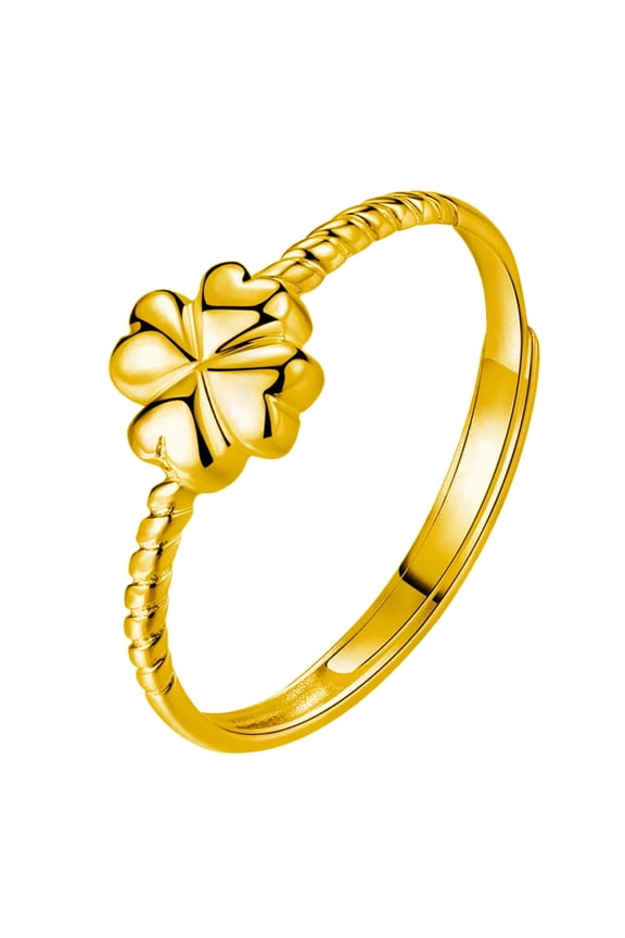 Stylish Opening Four-leaf Clover Special-interest Design Index Finger Ring