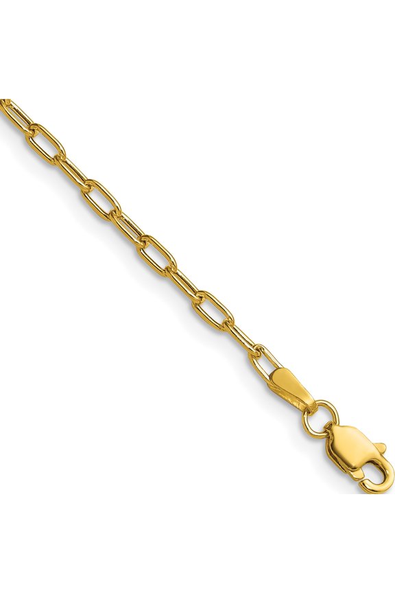 Stylish Opulent Flawless 14k 2.2mm Semi-Solid Beveled Paperclip Chain Chic Fashionable Refined