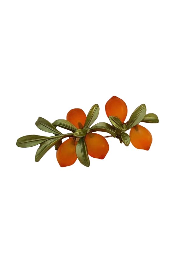 Stylish Orange Glass Artisanal Pin Brooch Perfect For Artistic Event Parties
