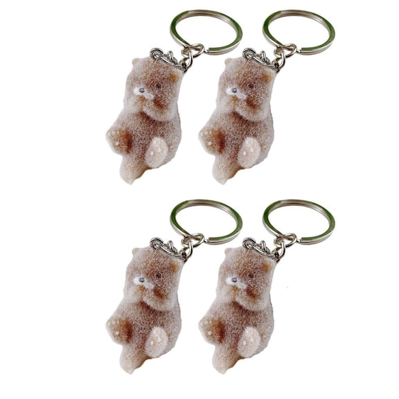 hejhncii Stylish Otters Phone Charm with Flocking Designs Animal Keychain Pendant Plastic Texture Perfect for Woman Accessories