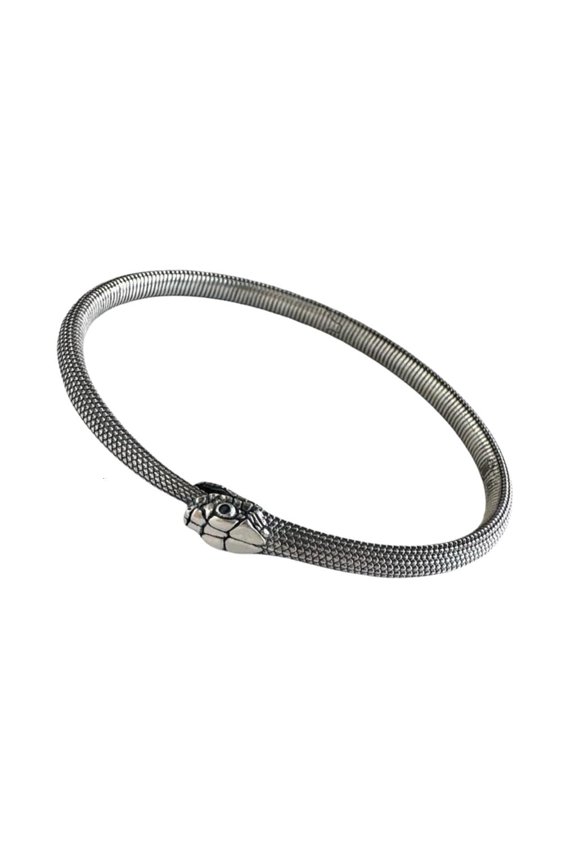 Stylish Ouroboros Alloy Bracelet Antique Craftsmanship Snake Shaped Bangle For Fashionable Outfits And Collections