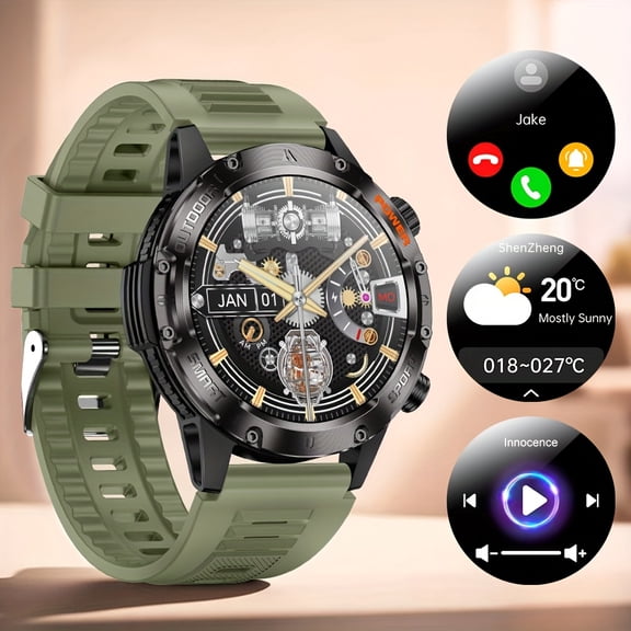 Stylish Outdoor Smartwatch: LED Illumination & 3D Screen - Wireless Calling, IP68 Water Resistance, Over 200 Cloud Watch Faces for Urban Fashion