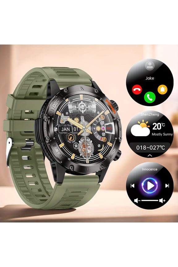 Stylish Outdoor Smartwatch: LED Illumination & 3D Screen - Wireless Calling, IP68 Water Resistance, Over 200 Cloud Watch Faces for Urban Fashion