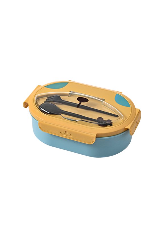 Stylish Oval Double Layer Compartment Lunch Box, Portable and Heatable Bento Box, Large Capacity Odor-Resistant Easy Clean Design for Commuting and Picnic Adventures