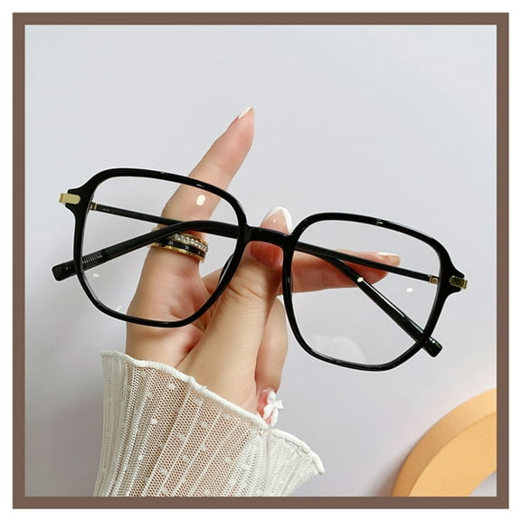 Stylish Oversized Rim Computer Glasses Lightweight Blue Light Blocking Eyeglass Non-Prescription Lens Anti Radiation Ray for Men Women Reduce Eyes Fatigue Functional Eye Wear Black
