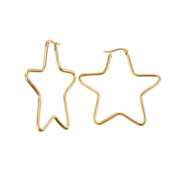 Stylish Oversized Star Earrings Elegant Gold or Steel Star Earrings Lightweight Designs Studs For All Day Comfort