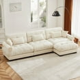 thumbnail image 1 of Modern Oversized Velvet Sectional Sofa for Living Room - 220×80×75cm, 1 of 14