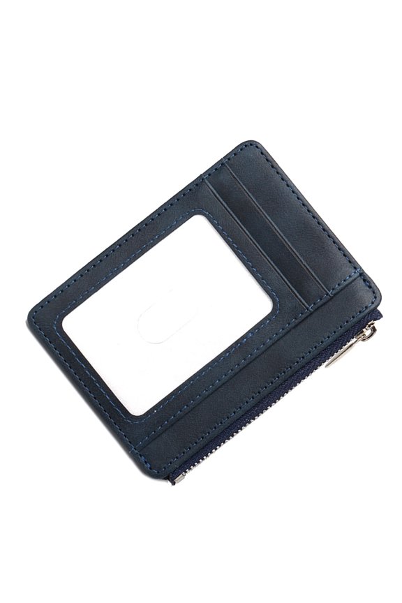 Stylish PU Card Holder Blocking Coin Purse for Privacy Protecting with Easy Access Zippered Window for Everyday Use
