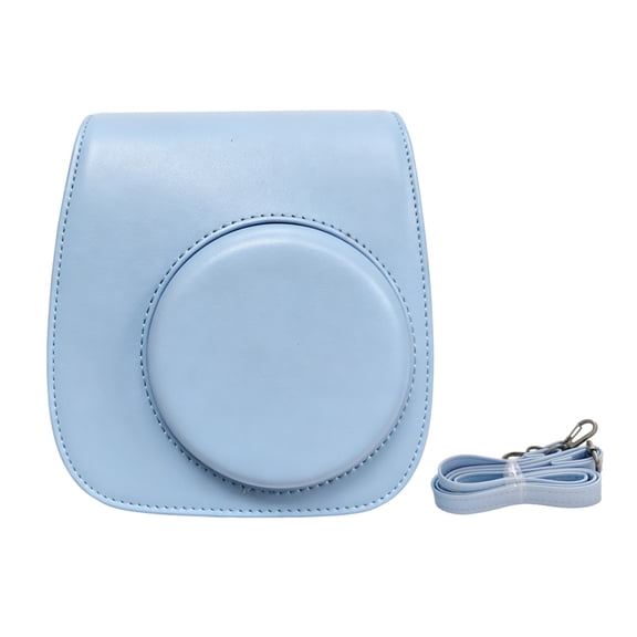 Stylish PU Leather Camera Case for Fujifilm Instax Mini 13, Instant Film Camera Cover with Adjustable Strap & Magnetic Closure (Sky Blue)