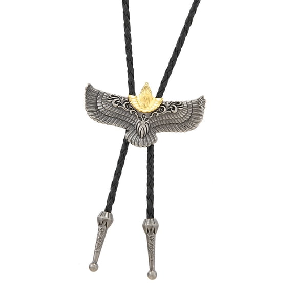 Stylish PU Leather Cord Necklace With Alloy Bird Charm Unisex Jewelry Gift Bolos Tie Adjustable Neckwear